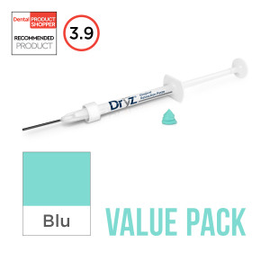 Dryz Blu syringe and blue material